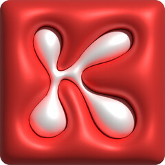 3D Colorful Glossy Alphabet Letter K Icon