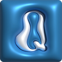 3D Colorful Glossy Alphabet Letter Q Icon