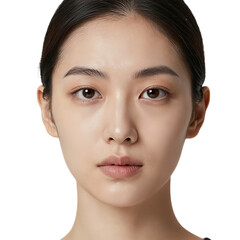 Obraz premium Young Asian woman with short dark hair.