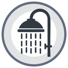 Shower Head with Water Droplets Icon