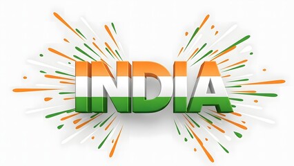 India s independence day celebration with a vibrant flag color burst design
