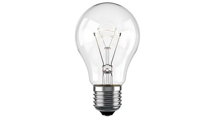 Illuminating Ideas - A Clear Light Bulb on White.