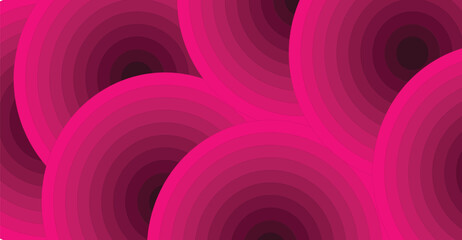 Abstract graphic background with overlapping concentric circles in vibrant pink and magenta gradient colors creating a dynamic pattern.