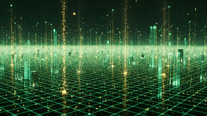 Abstract Digital Grid (Bullish Green)