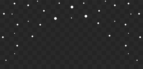 Falling White Snow Particles Effect on a transparent Background