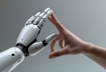AI and Bio-Synthetic Hand Collaboration Concept