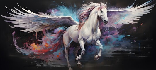 realistic photo of a glossy Pegasus ,generative AI