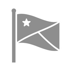 Gray Flag with Star Illustration
