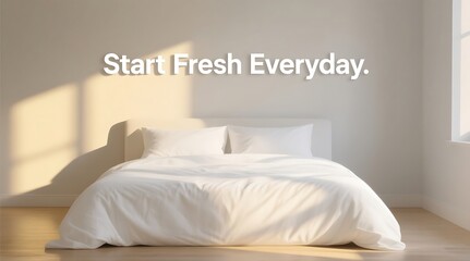 A serene and inviting bedroom with a neatly made bed and a refreshing ambiance