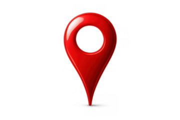 Red map pin 3d rendering pointing location, destination, navigation, travel, and global positioning system