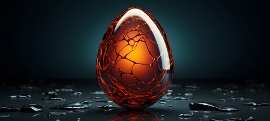 realistic photo of a glossy egg ,generative AI