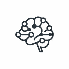 Obraz premium AI brain icon vector illustration with minimal flat artificial intelligence symbol isolated on white