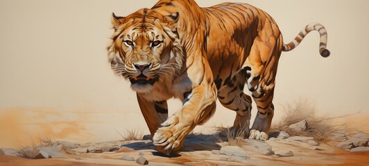 realistic photo of a glossy liger ,generative AI