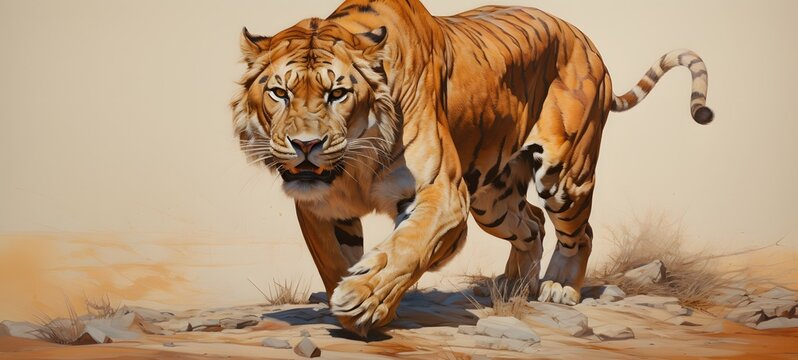 realistic photo of a glossy liger ,generative AI