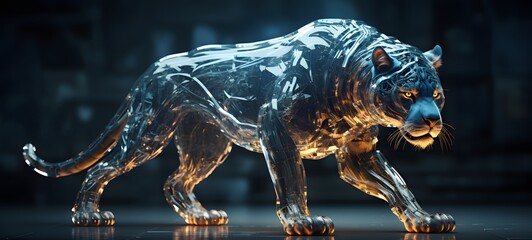 realistic photo of a glossy liger ,generative AI