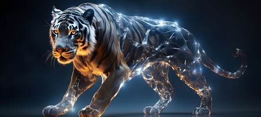realistic photo of a glossy liger ,generative AI