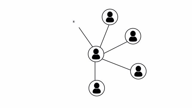 Growing Contacts Concept Animation Showing Expanding Social Network Connections and People Hierarchy 4k video animation seamless loop