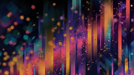 Night shimmer technology abstract side view digital future animation Triadic Color Scheme flat design. 