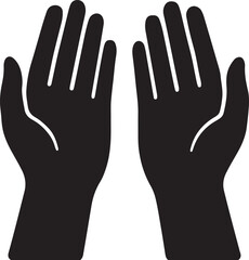 Obraz premium Prayer hands raised upward in Islamic silhouette, symbolizing dua, faith, and spirituality.