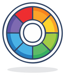 Fototapeta premium Colorful circle diagram with segmented sections for data visualization and representation