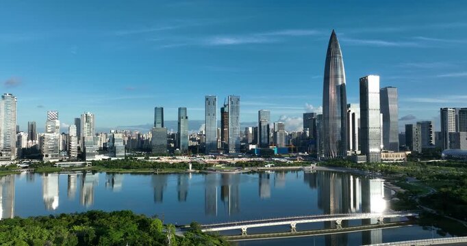 Aerial view of landscape in Shenzhen city, China