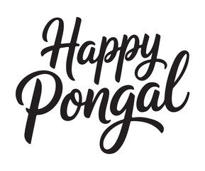 Naklejka premium Happy Pongal Greeting Isolated on White Background