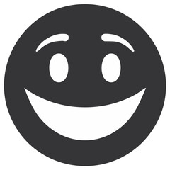 Fototapeta premium Simple black and white smiley face icon expressing happiness joy and positive emotion