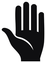 Obraz premium Open hand silhouette in black, palm up, showing fingers, hand gesture