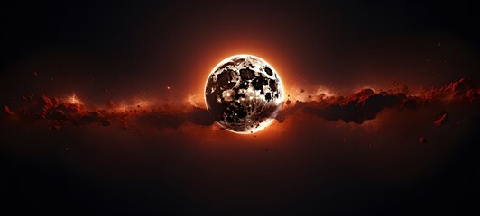 realistic photo of a glossy eclipse moon ,generative AI