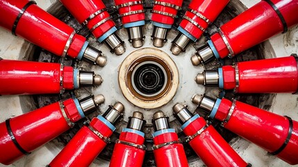 Nuclear reactor core simulation control rods and coolant pipes