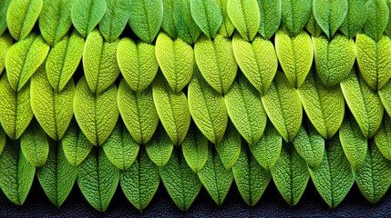 Vibrant green foliage forms a dense, overlapping pattern resembling scales