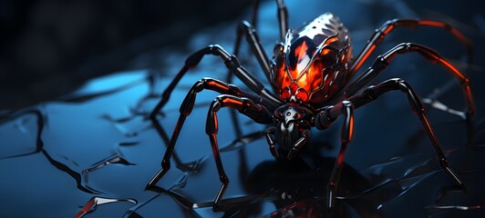 realistic photo of a glossy spider ,generative AI