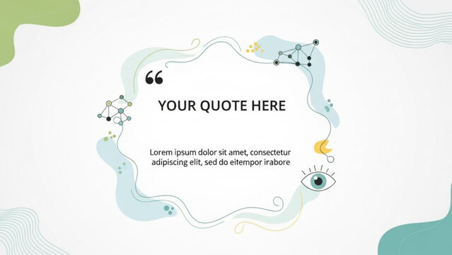 Quote template with abstract design and placeholder text on white background for inspirational or marketing use with illustration with graphic - Powered by Adobe