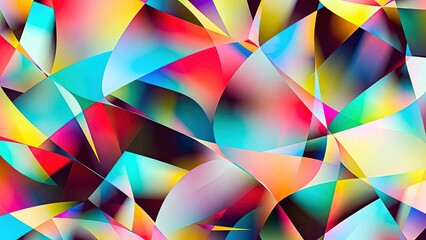 Vibrant abstract geometric shapes with colorful gradients