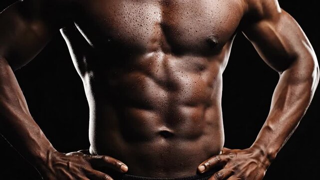 Muscular man with defined abdominal muscles.