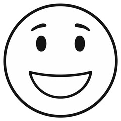 Fototapeta premium Smiling emoji face with happiness expression and positive emotion
