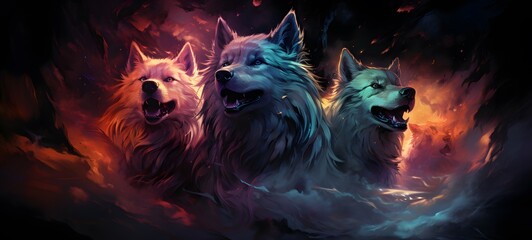 realistic photo of a glossy Cerberus ,generative AI