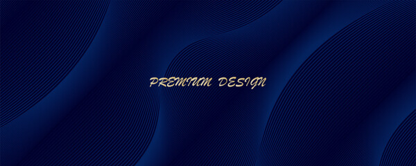 Premium background with diagonal dark blue lines pattern. Vector horizontal template