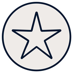 Obraz premium Hand drawn star icon inside a circle minimalist vector illustration