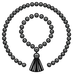 Obraz premium Islamic prayer beads in concentric circular arrangement with a tassel detail
