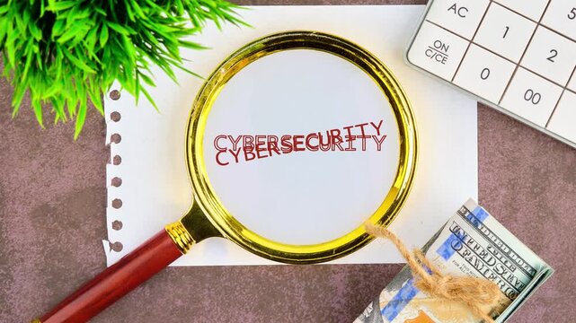 Discovering Hidden Messages With Magnifying Glass Technology and Animation Insights. CYBERSECURITY text animation