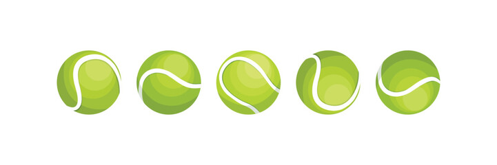 tennis ball icon set. tennis ball icon page symbol for your web site design tennis ball icon logo, app, UI. tennis ball icon in trendy flat style isolated on background, Vector illustration