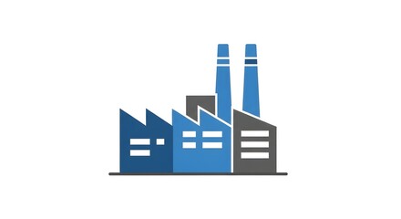 Naklejka premium Modern industrial factory building illustration representing manufacturing, production, and economic growth