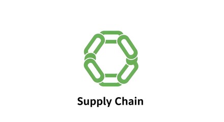 Fototapeta premium Supply Chain Logistics Management and Optimization with Interconnected Hexagonal Elements