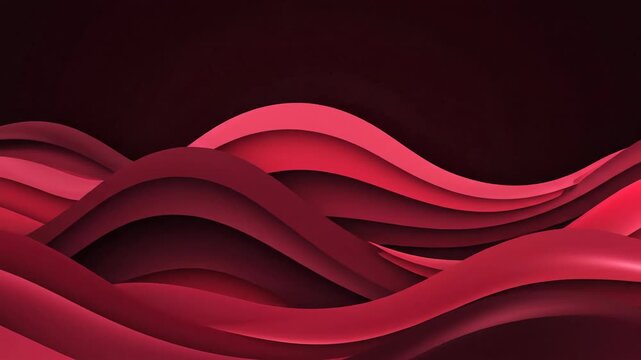 Abstract layered wave design in shades of red creating a decorative background