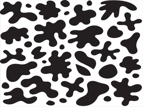 Abstract Black and White Blob Pattern Background Design