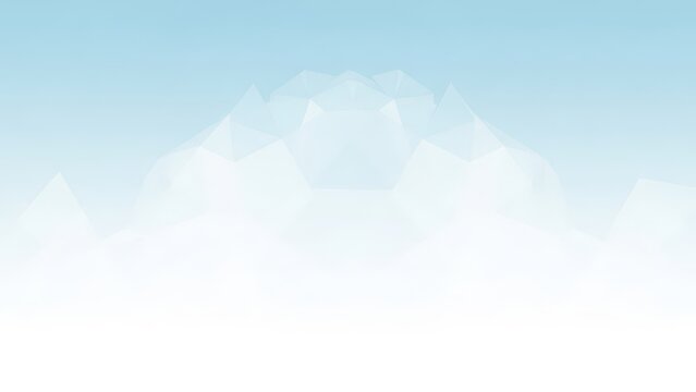 Abstract geometric low poly background with blue and white gradient and subtle mountain shapes