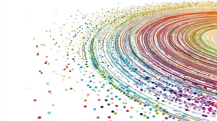 Abstract circular flow representing data movement isolated on white background