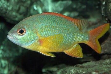 A lone fish remains distant in passive voice, isolation is unmistakable 