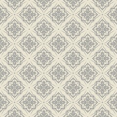 Fototapeta premium Modern Ikat Neutral and Timeless Bloom in Soft Beige Gray